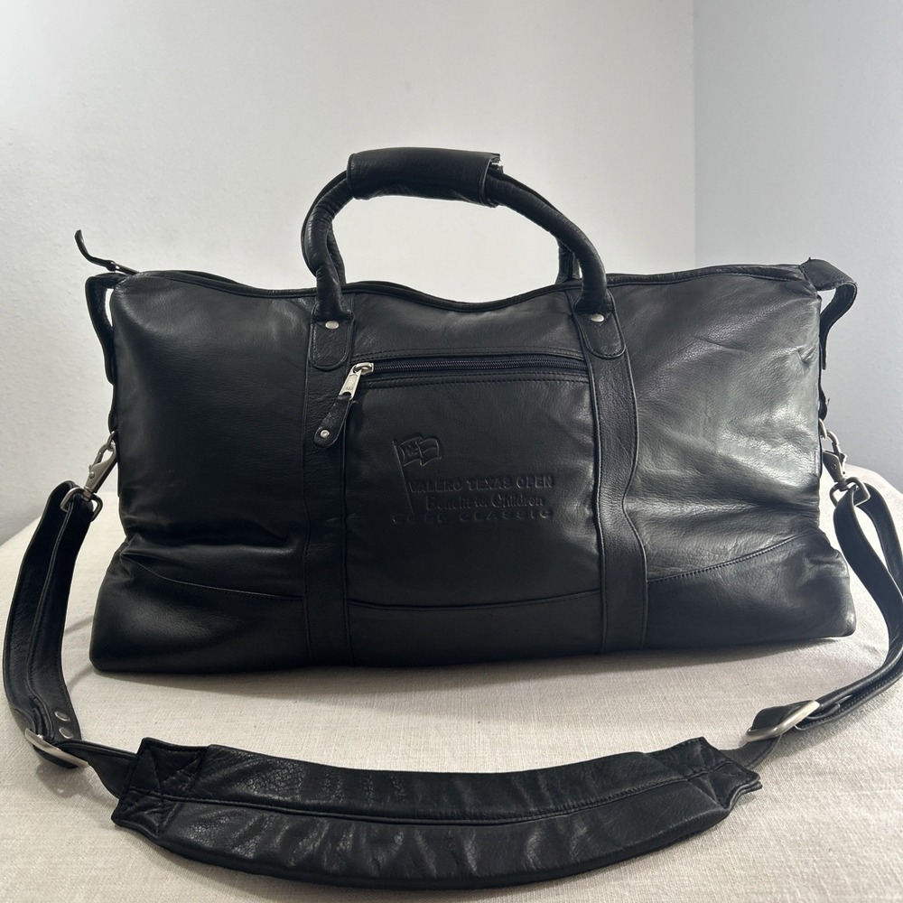 Canyon Outback Duffle Bag Black Leather Travel Weekend Bag Heritage